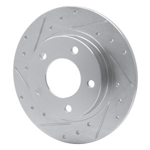 Ford Probe Brake Rotor (1) - Rear Left - R1 Concepts - Drilled & Slotted - Silver - `93-`03